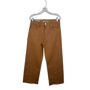 NWT Hudson Rosie High-Rise Wide Leg Ankle Jean Coated Denim Tobacco Brown Sze 30